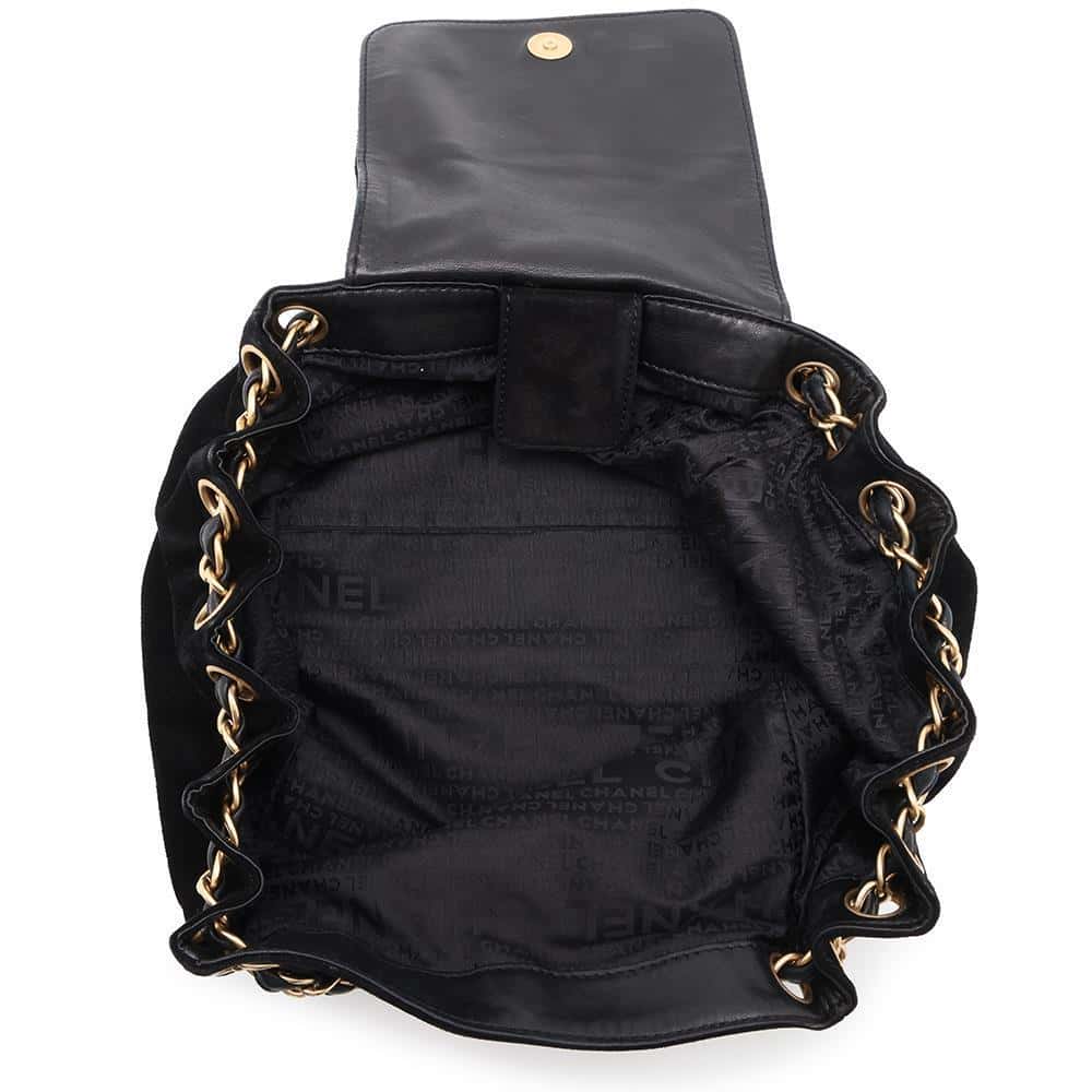 CHANEL CC Logo ChainShoulder Black Velour