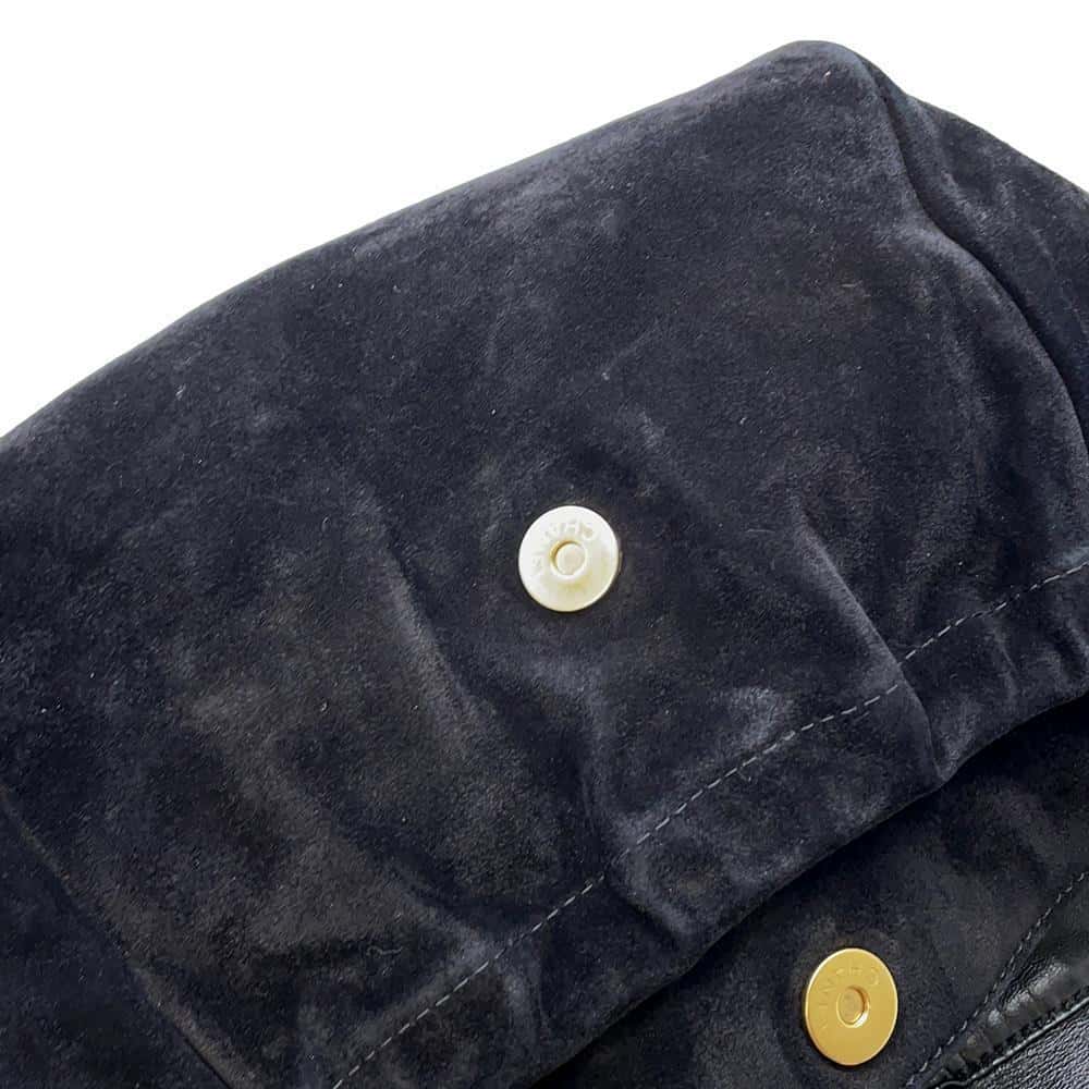 CHANEL CC Logo ChainShoulder Black Velour