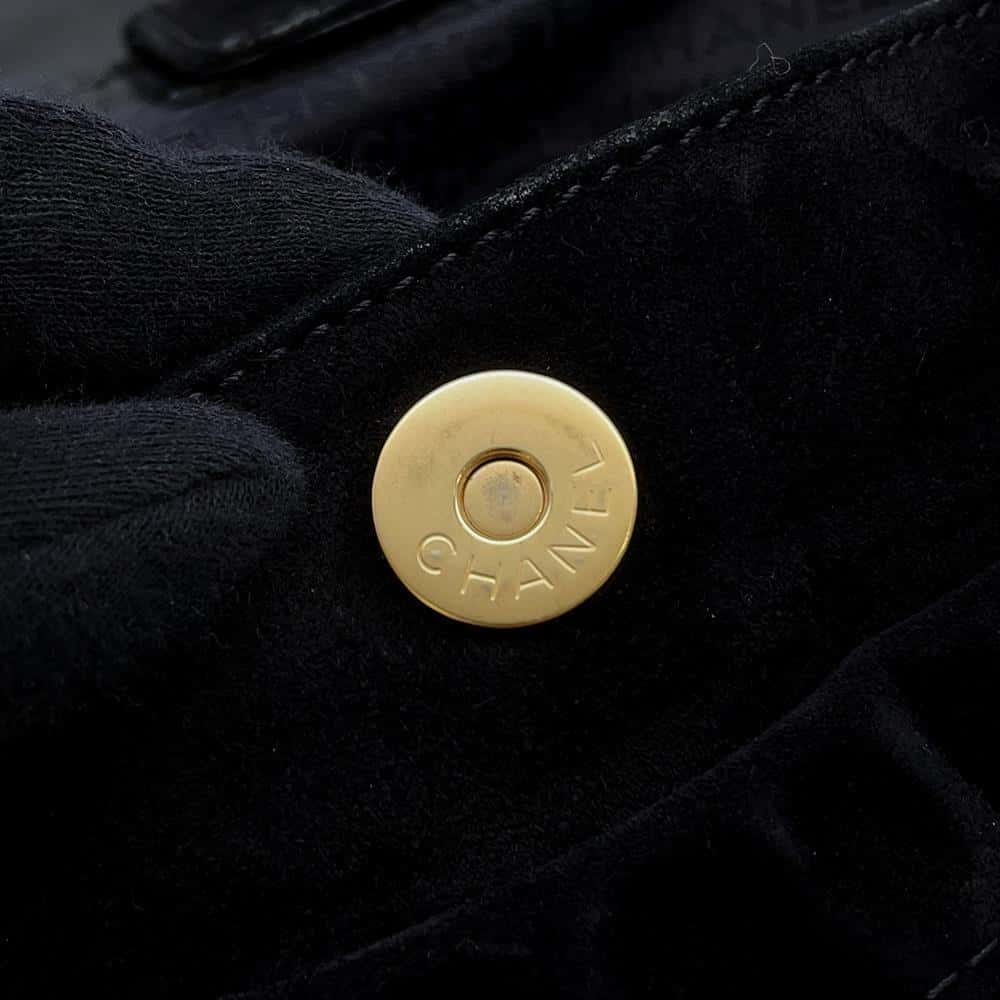 CHANEL CC Logo ChainShoulder Black Velour