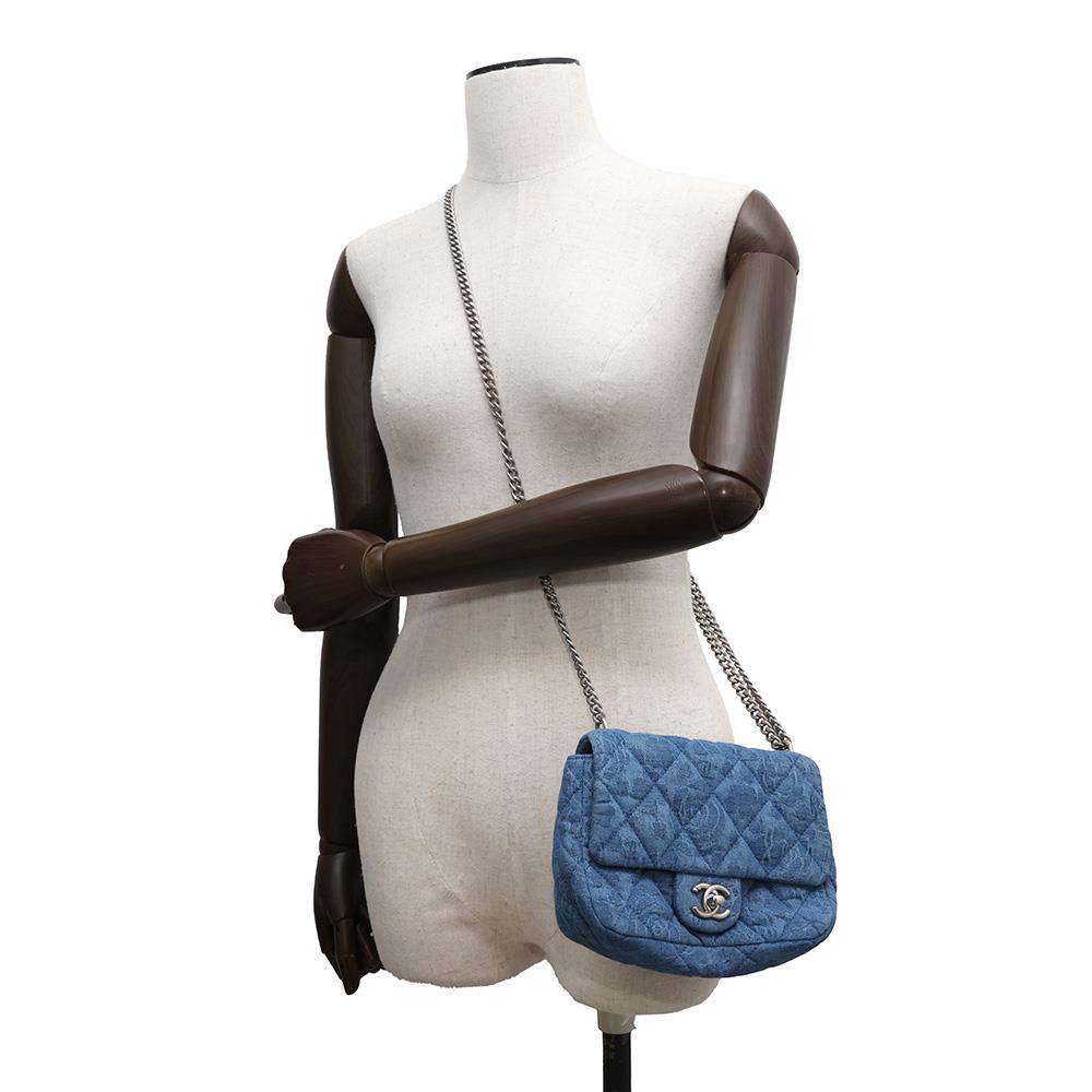 CHANEL Camellia Shoulder Bag BlueAS3829 Denim
