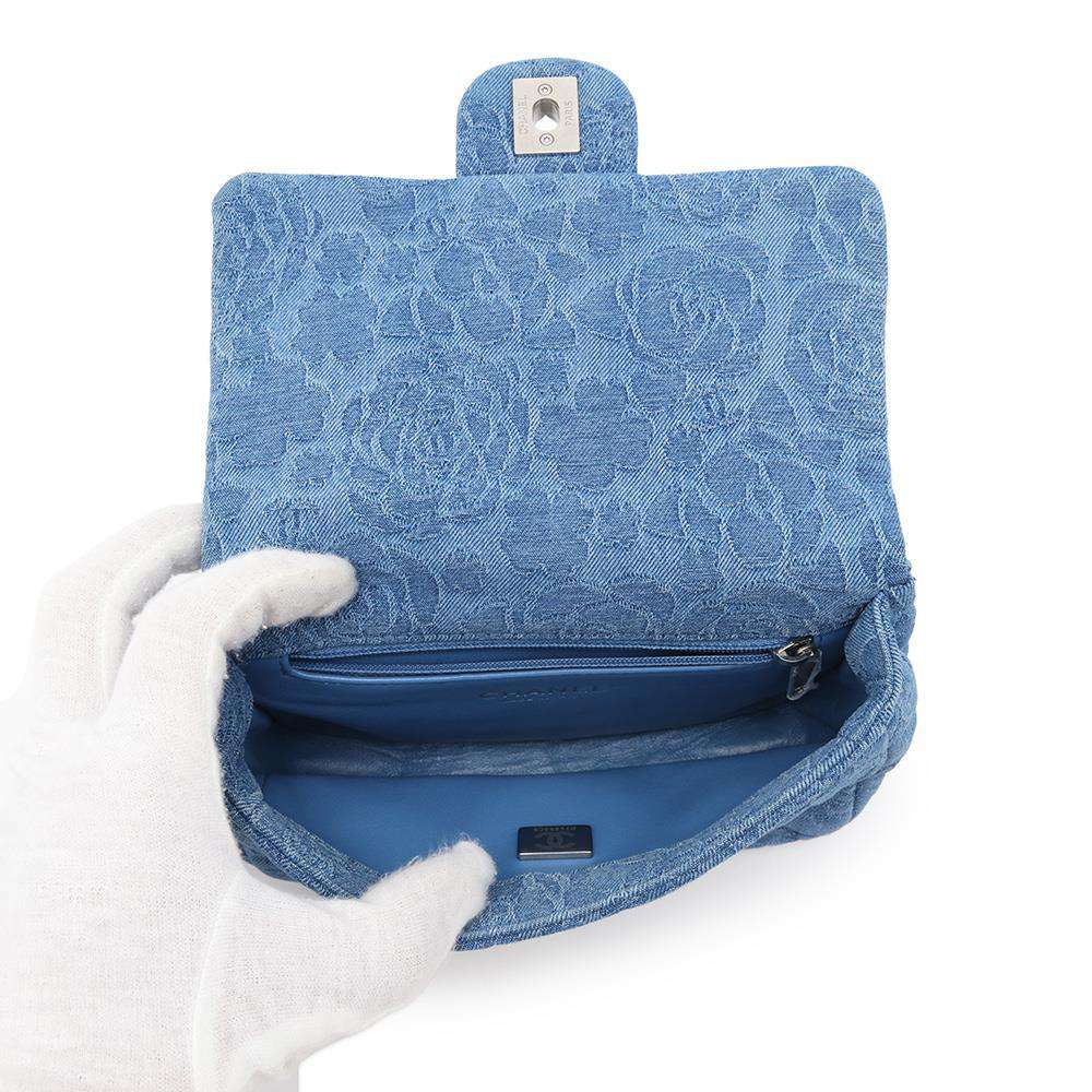 CHANEL Camellia Shoulder Bag BlueAS3829 Denim