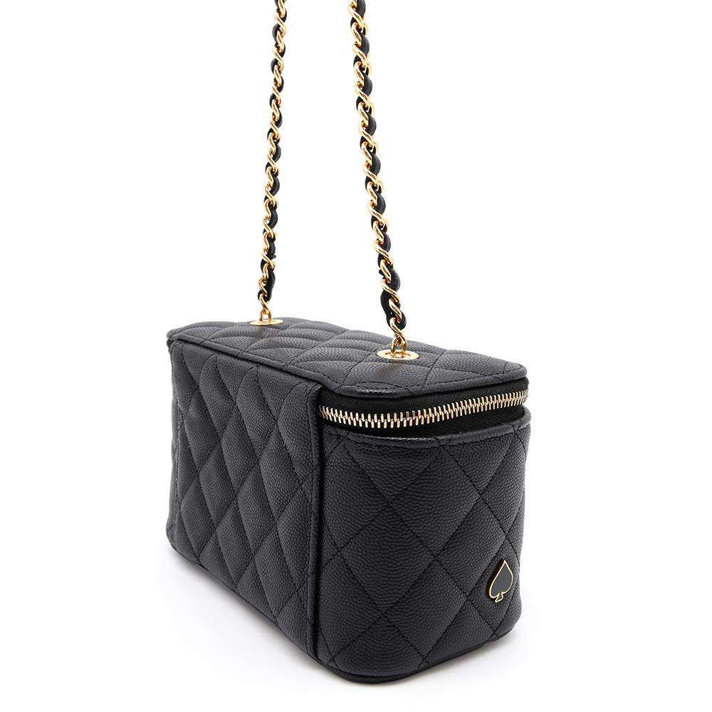 CHANEL ChainShoulder Bag Vanity Case Playing Cards BlackAP3079 Caviar Leather