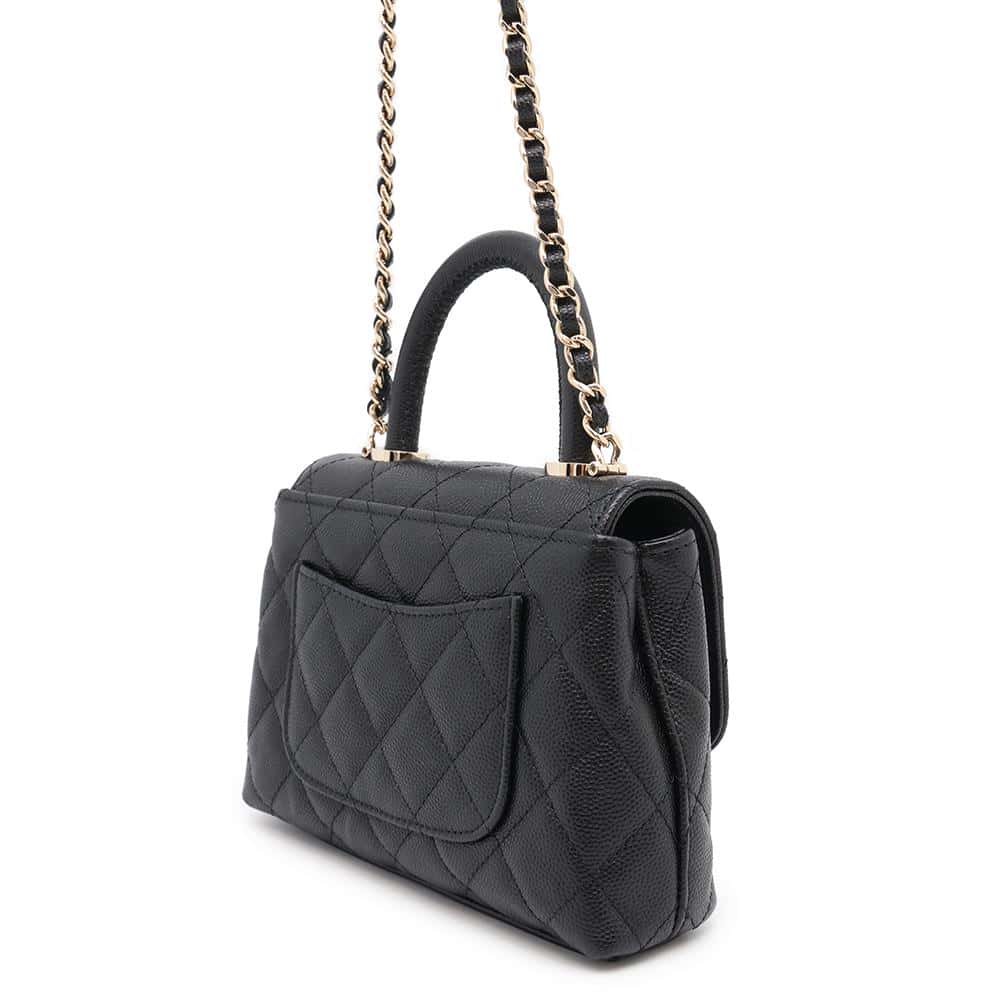 CHANEL Coco Handle ChainShoulder Bag BlackAP4244 Caviar Leather Size Mini mini