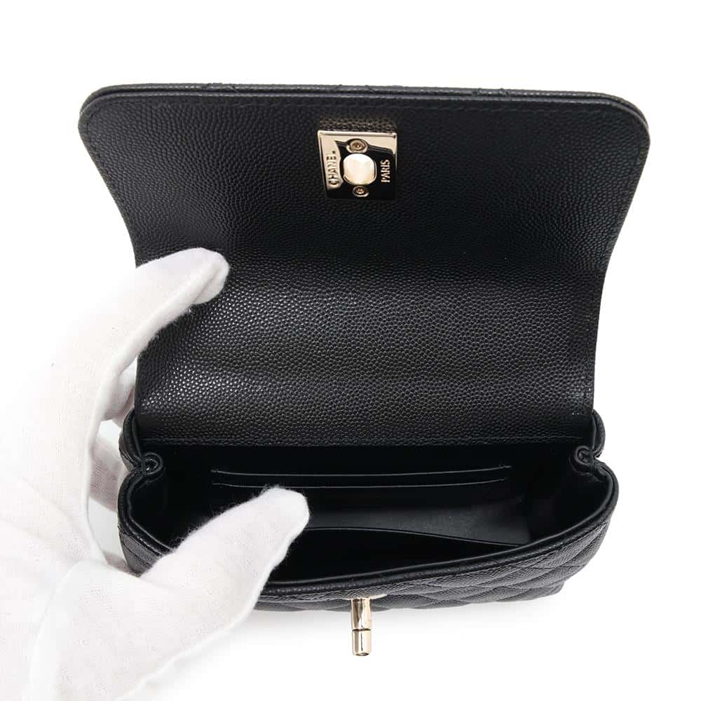 CHANEL Coco Handle ChainShoulder Bag BlackAP4244 Caviar Leather Size Mini mini