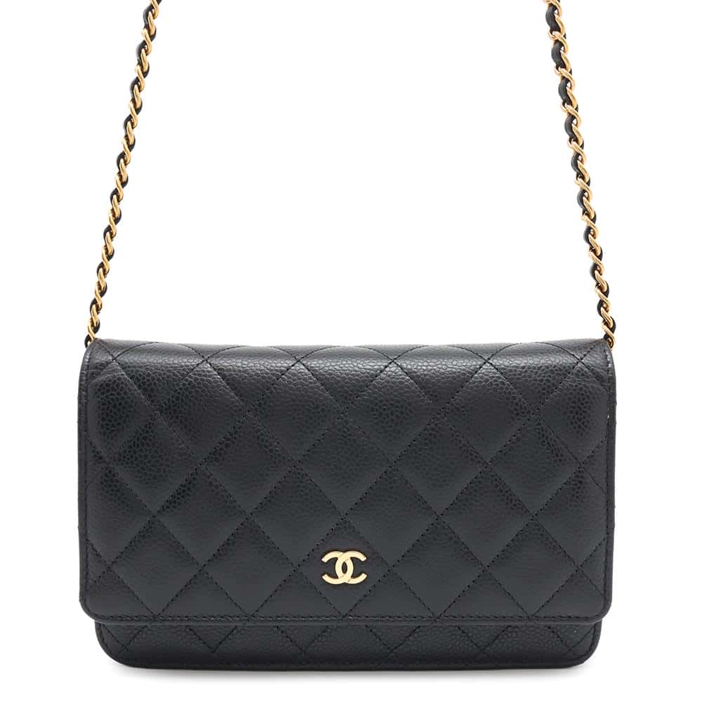 CHANEL Matelasse Classic Chain Wallet BlackAP0250 Caviar Leather