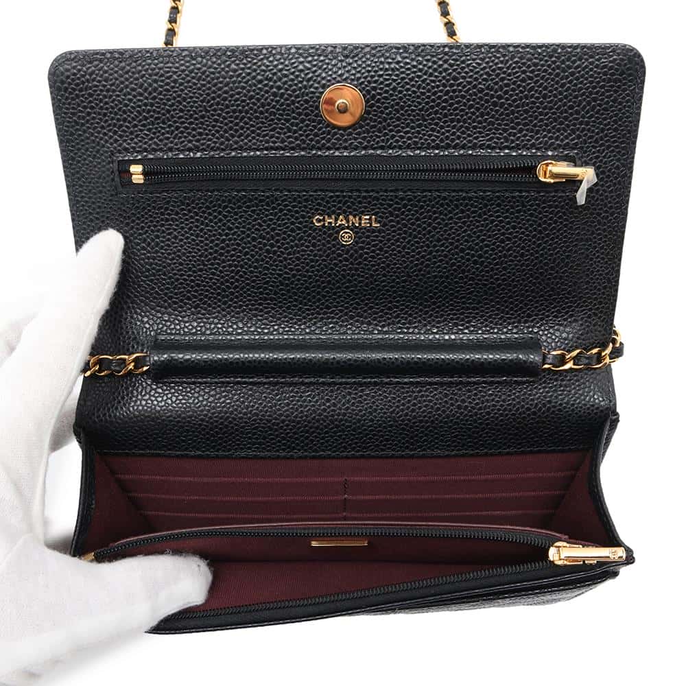 CHANEL Matelasse Classic Chain Wallet BlackAP0250 Caviar Leather