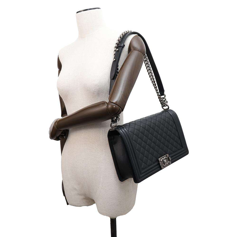 CHANEL Boy Chanel ChainShoulder BlackA92193 Caviar Leather Size 28