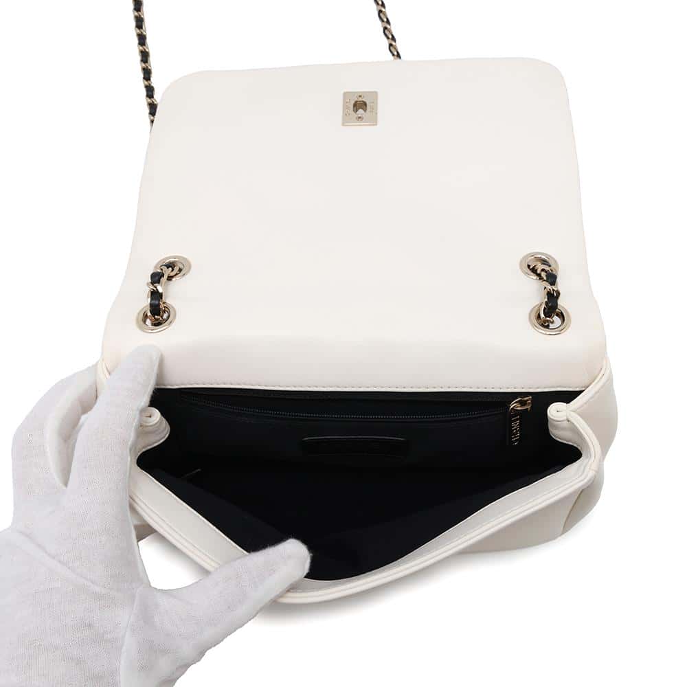 CHANEL ChainShoulder White/BlackAS2383 Lambskin