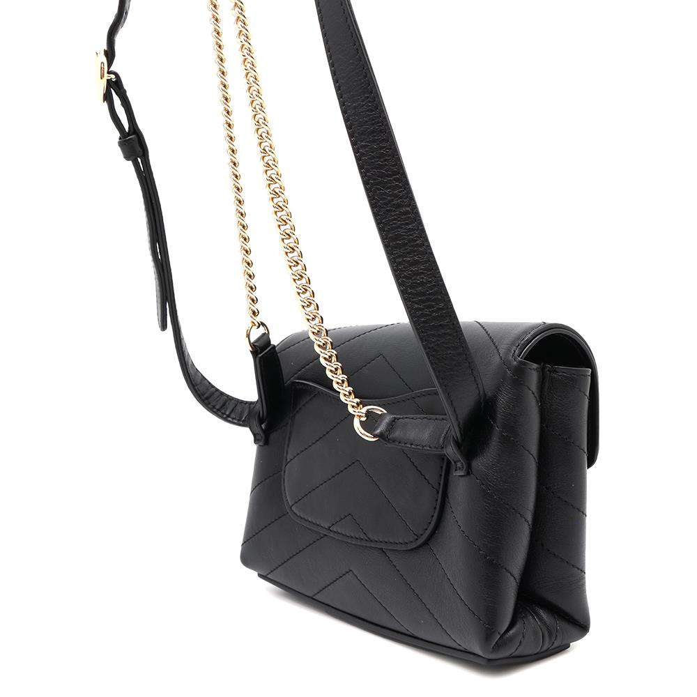 CHANEL V Stitch ChainShoulder Black Leather