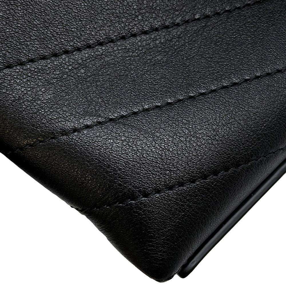 CHANEL V Stitch ChainShoulder Black Leather