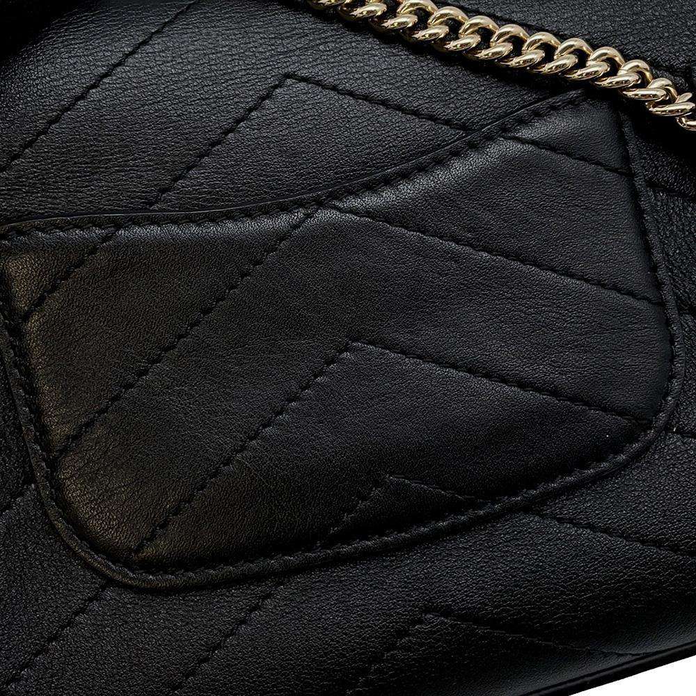 CHANEL V Stitch ChainShoulder Black Leather