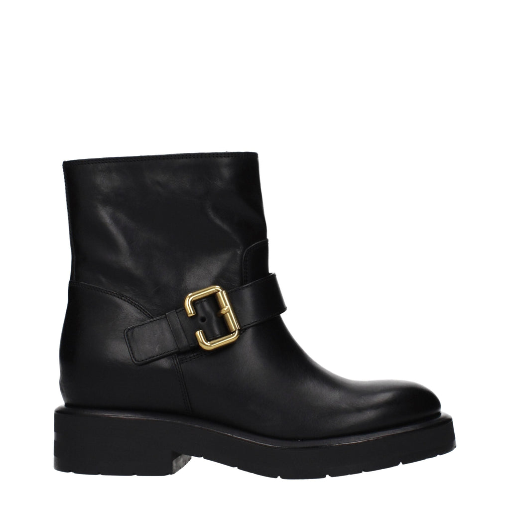 Chloé Black Leather Ankle Women's Boots