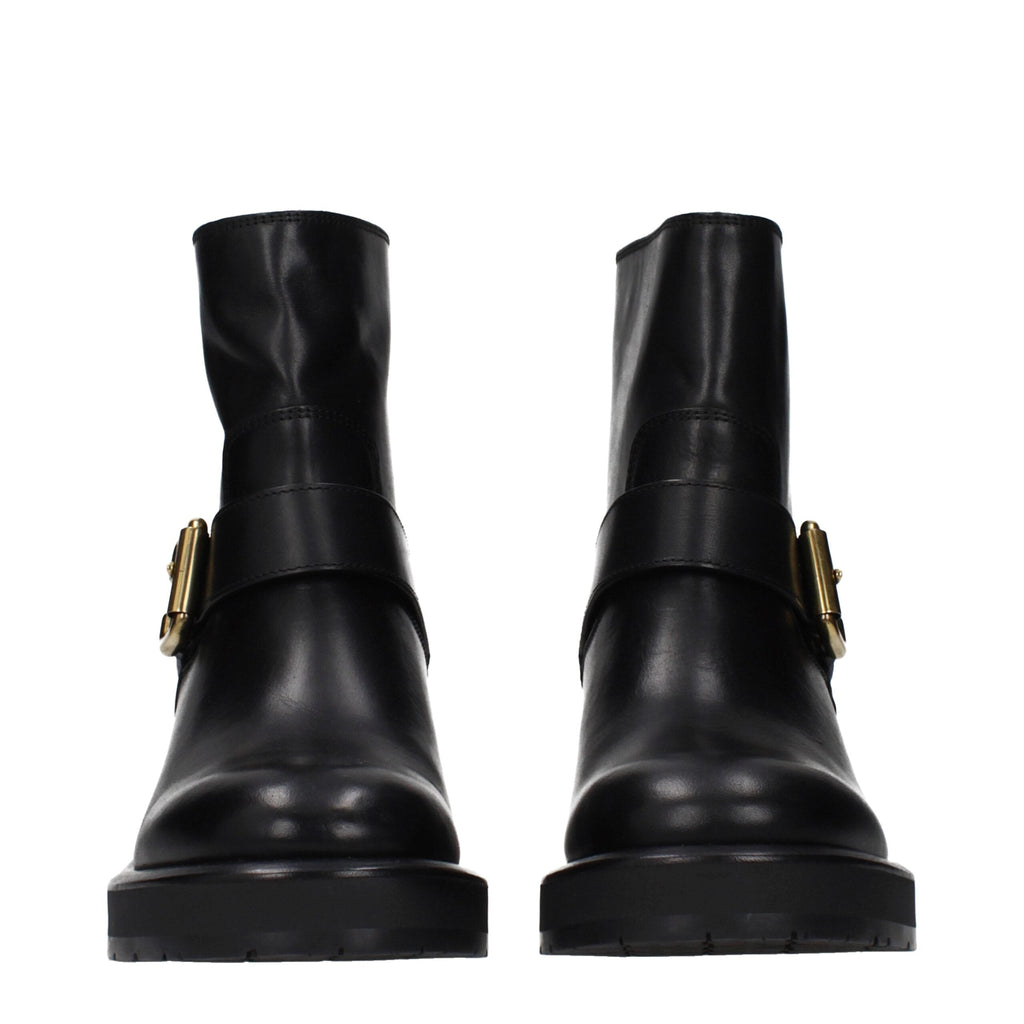 Chloé Black Leather Ankle Women's Boots