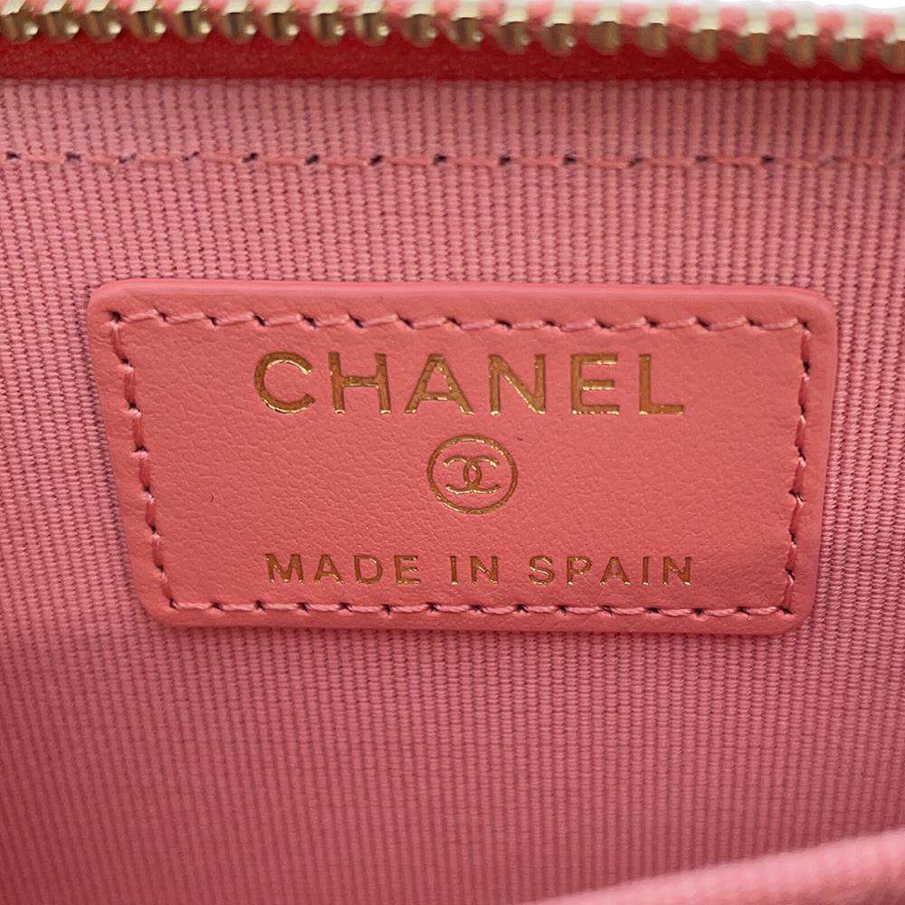 CHANEL Matelasse Classic Zip Coin Purse PinkAP0216 Caviar Leather
