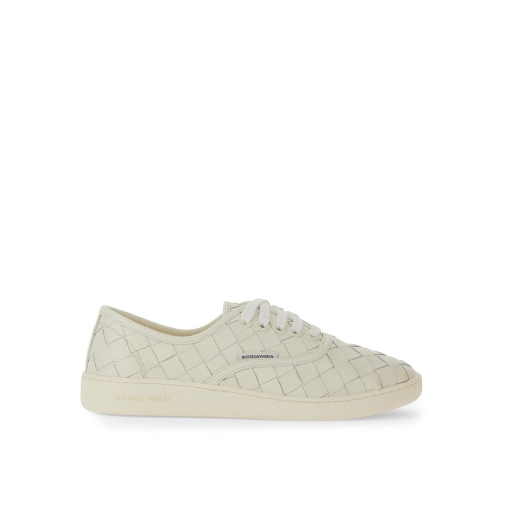 Bottega Veneta White Calfskin Low Top Men's Sneakers