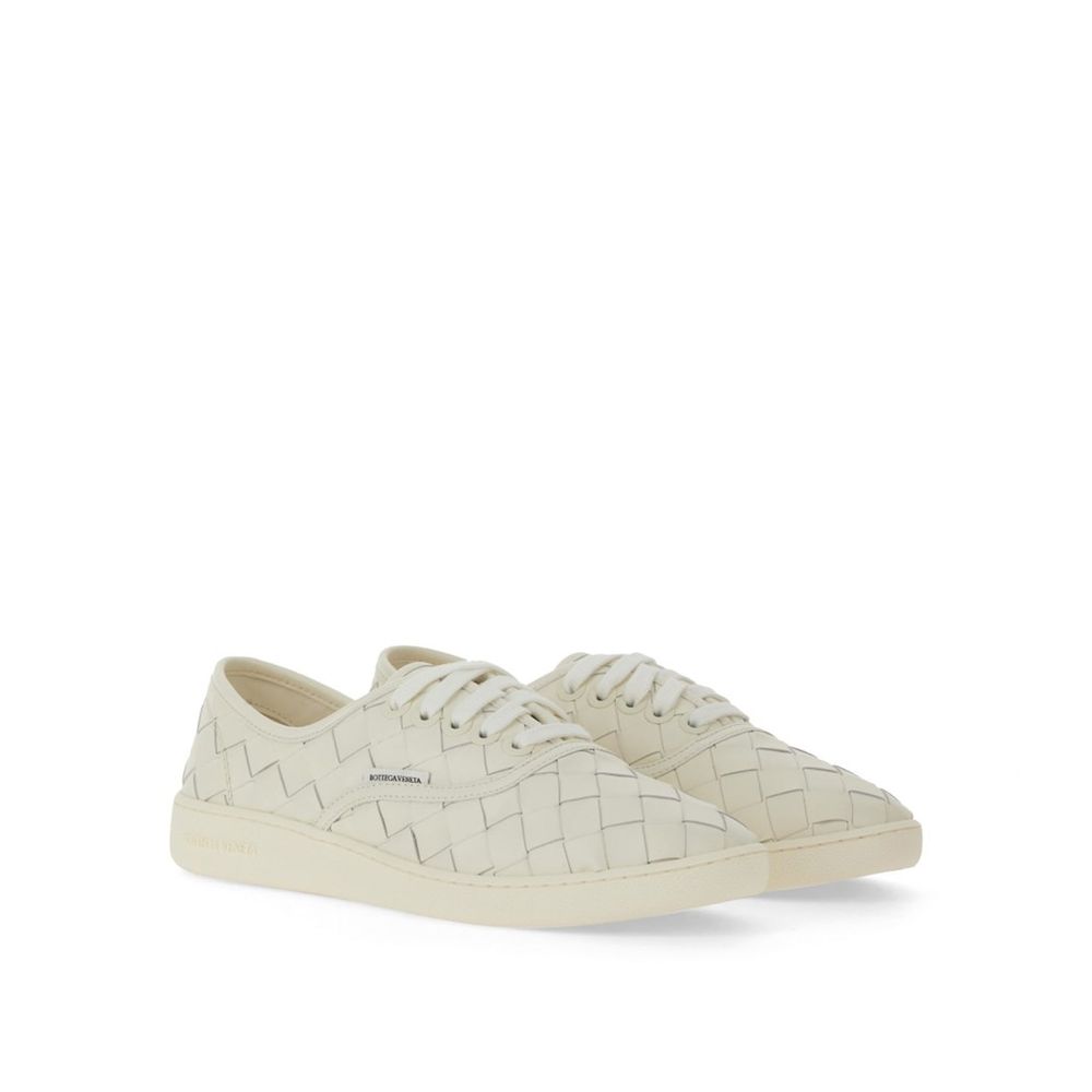 Bottega Veneta White Calfskin Low Top Men's Sneakers