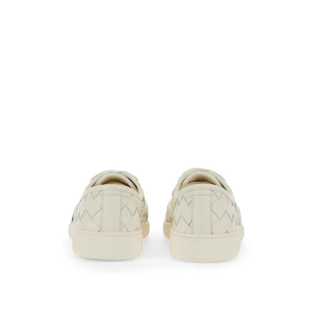 Bottega Veneta White Calfskin Low Top Men's Sneakers