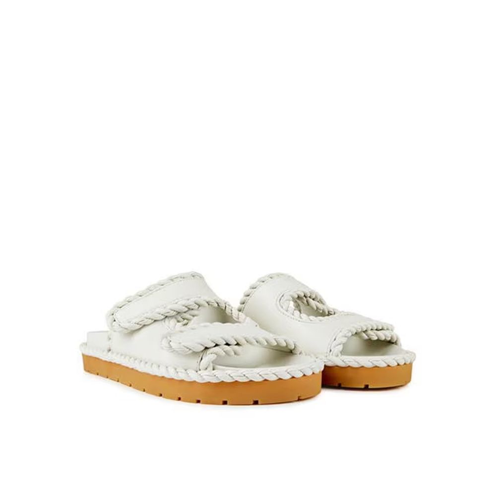 Bottega Veneta White Lamb Leather Women's Sandals