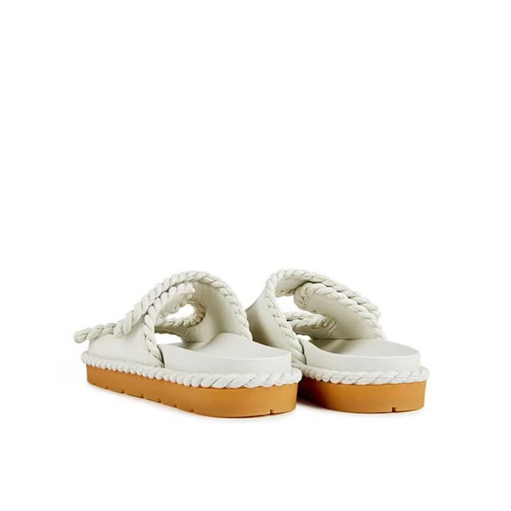 Bottega Veneta White Lamb Leather Women's Sandals