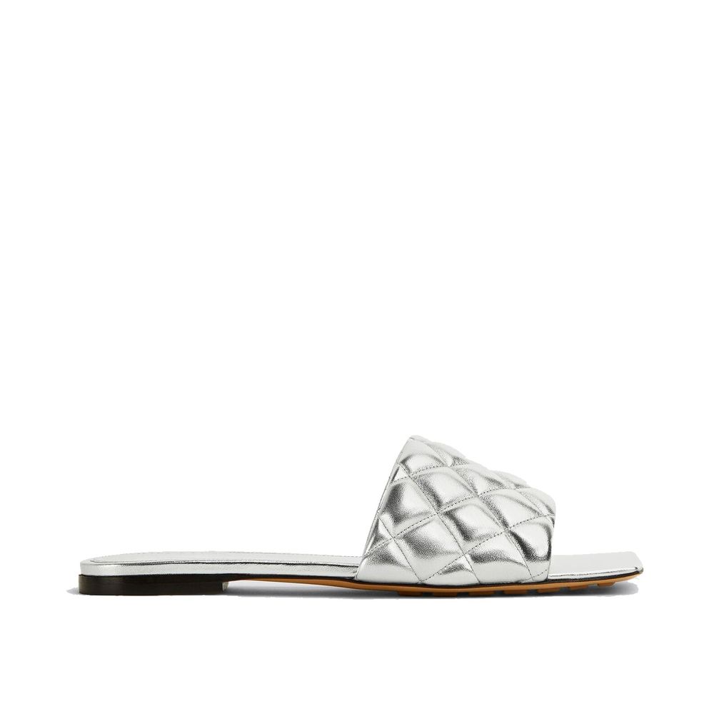 Bottega Veneta Silver Calfskin Women's Sandals