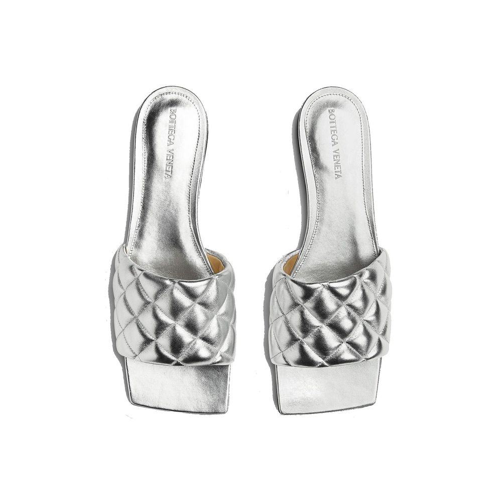 Bottega Veneta Silver Calfskin Women's Sandals