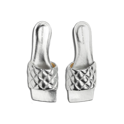 Bottega Veneta Silver Calfskin Women's Sandals