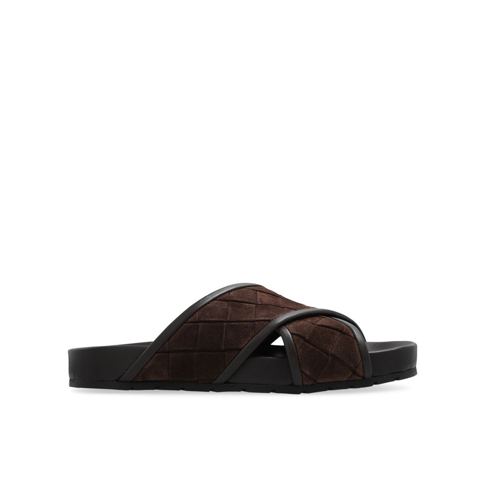 Bottega Veneta Brown Lamb Leather Men's Sandals