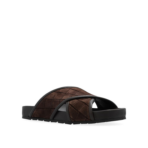 Bottega Veneta Brown Lamb Leather Men's Sandals