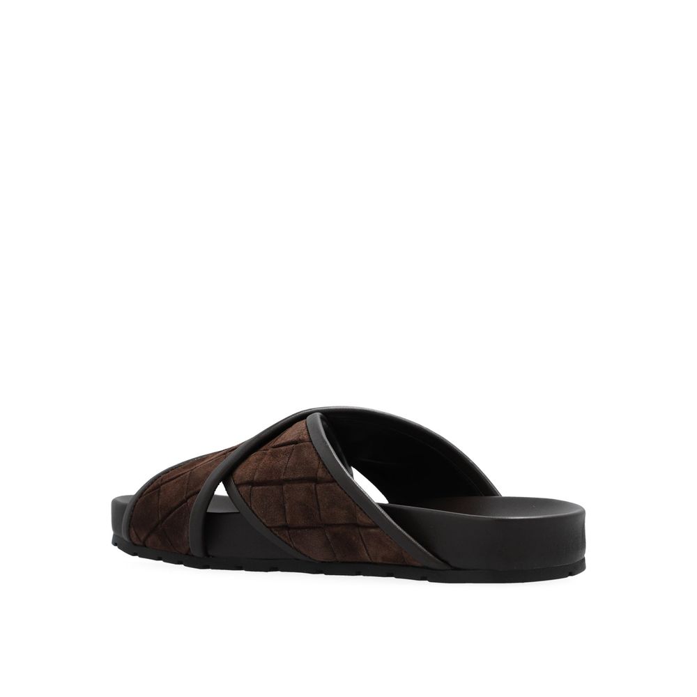 Bottega Veneta Brown Lamb Leather Men's Sandals
