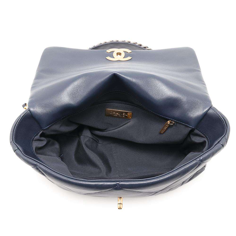 CHANEL CHANEL 19 ChainShoulder Bag NavyAS1161 Lambskin Size Large