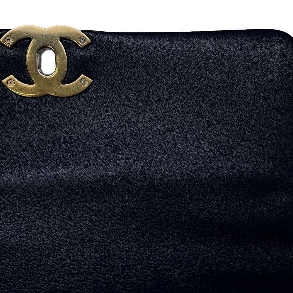 CHANEL CHANEL 19 ChainShoulder Bag NavyAS1161 Lambskin Size Large