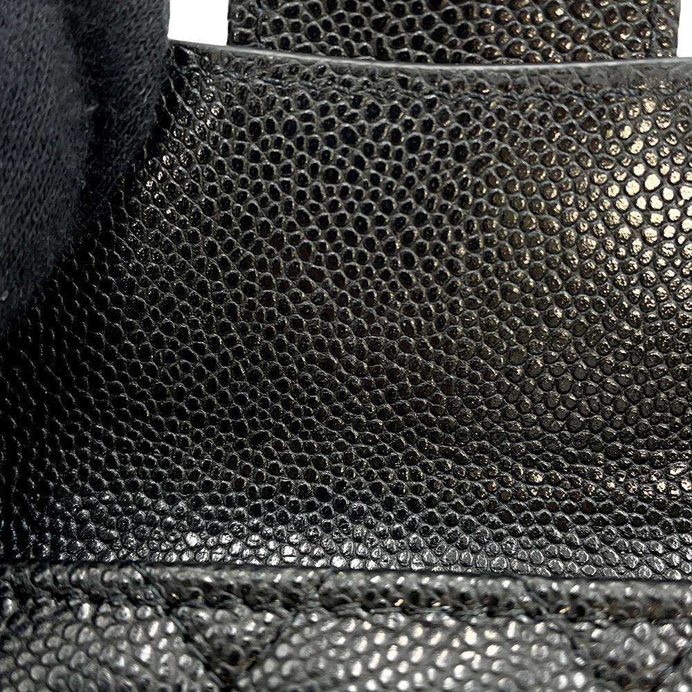 CHANEL Matelasse CC Logo Classic Small Flap Wallet Tri-Fold Wallet BlackAP0230 Caviar Leather