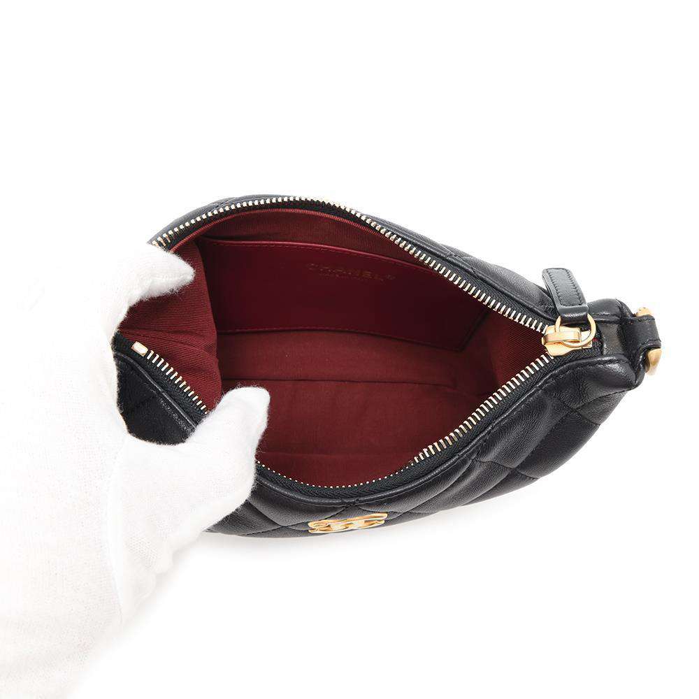 CHANEL Matelasse Hobo Shoulder Bag BlackAS4220 Lambskin