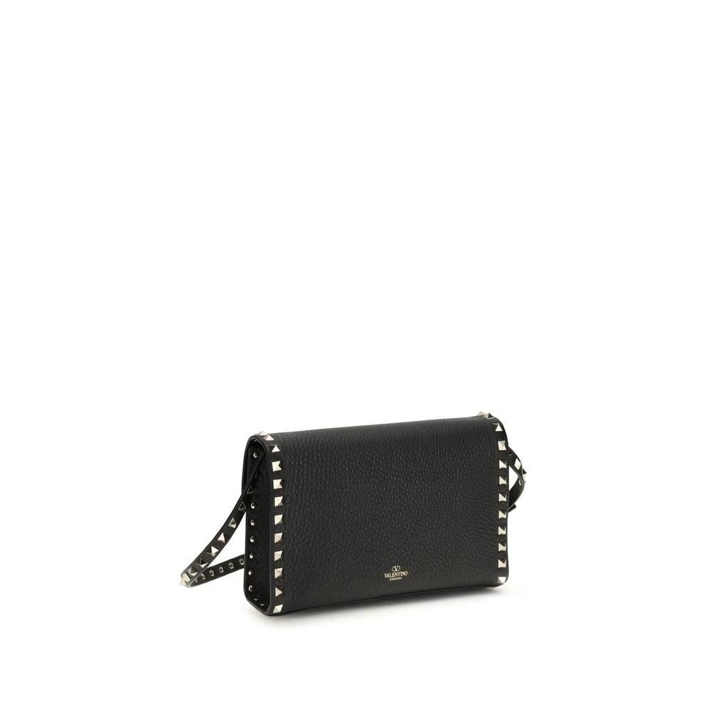 Valentino Garavani Black Calf Leather Bos Taurus Shoulder Bag