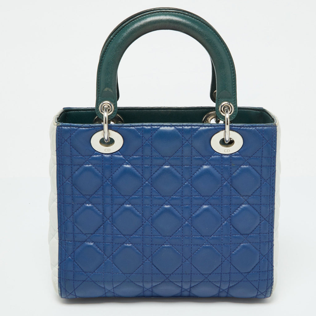 Dior Multicolor Cannage Leather Medium Lady Dior Tote