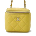 CHANEL Vanity ChainShoulder Bag YellowAP2624 Caviar Leather Size Mini