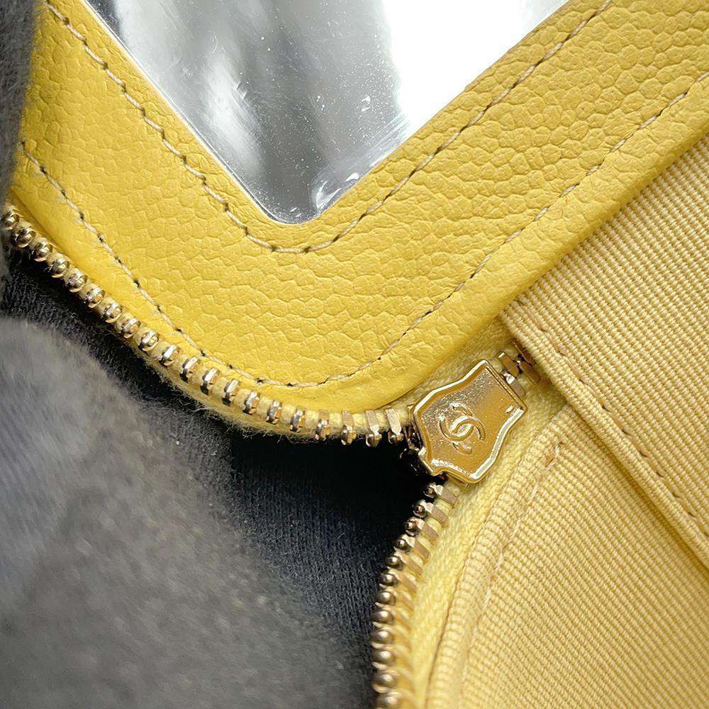 CHANEL Vanity ChainShoulder Bag YellowAP2624 Caviar Leather Size Mini