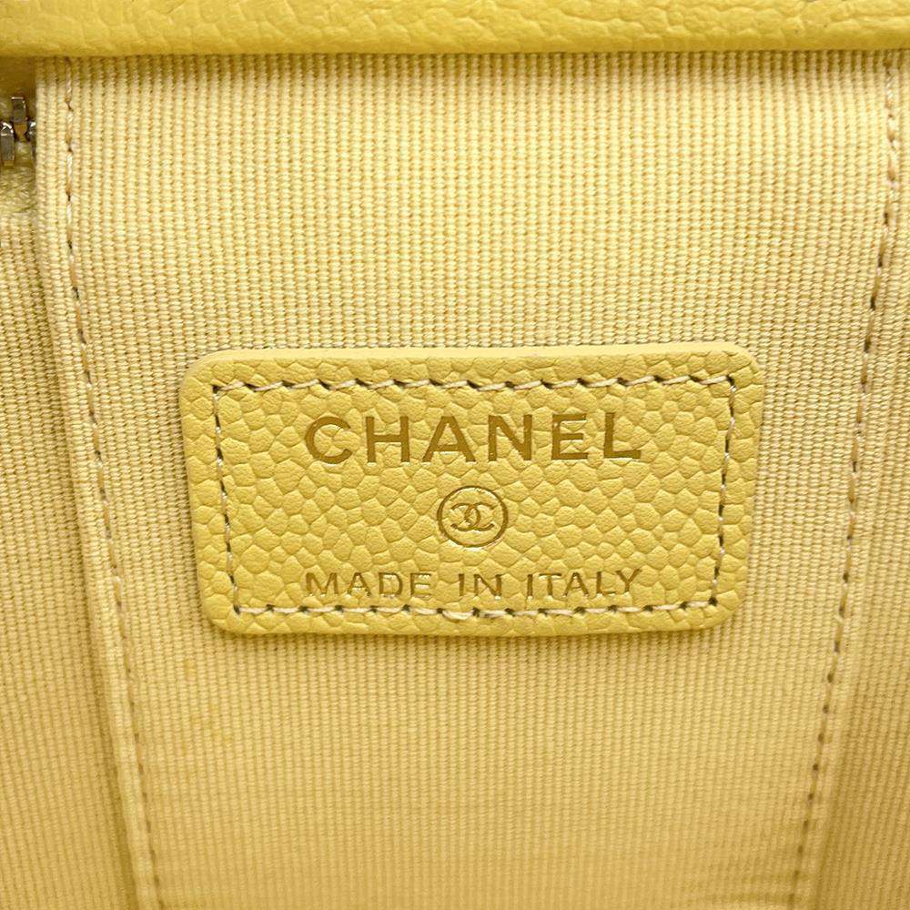 CHANEL Vanity ChainShoulder Bag YellowAP2624 Caviar Leather Size Mini