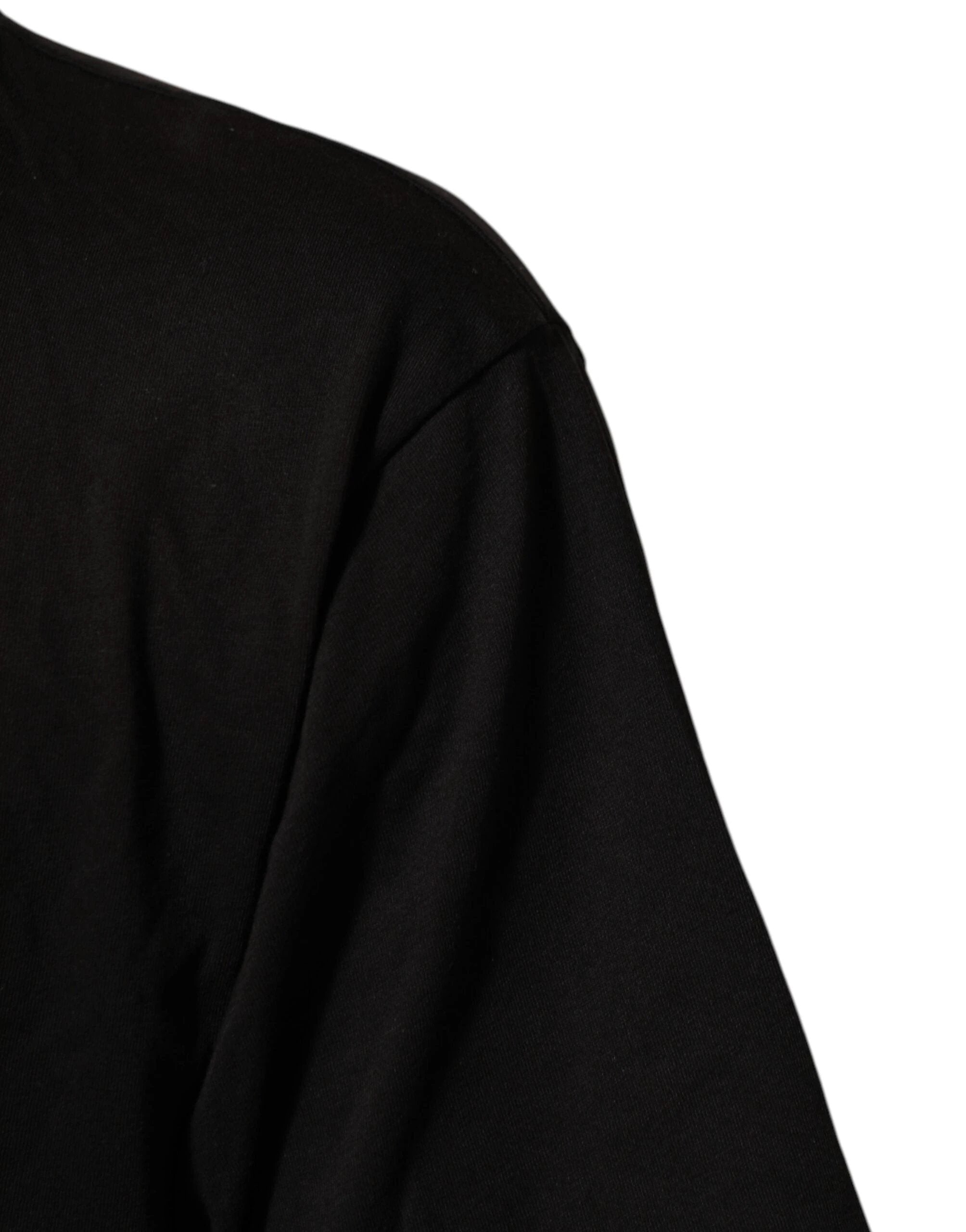Dolce & Gabbana Black Logo Print Cotton Crew Neck T-shirt