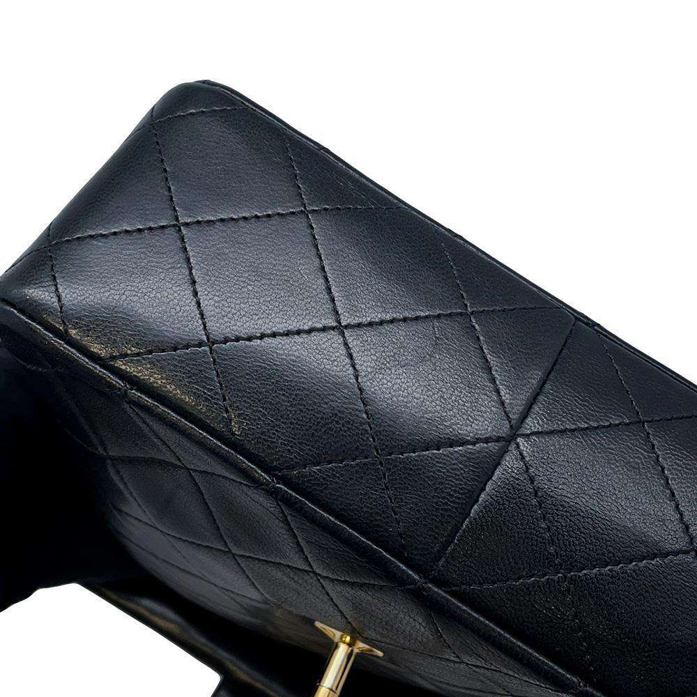 CHANEL Matelasse Single Flap ChainShoulder Bag BlackA01163 Lambskin Size 20