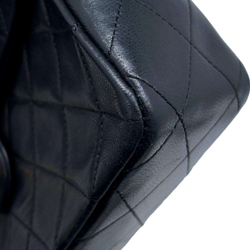 CHANEL Matelasse Single Flap ChainShoulder Bag BlackA01163 Lambskin Size 20