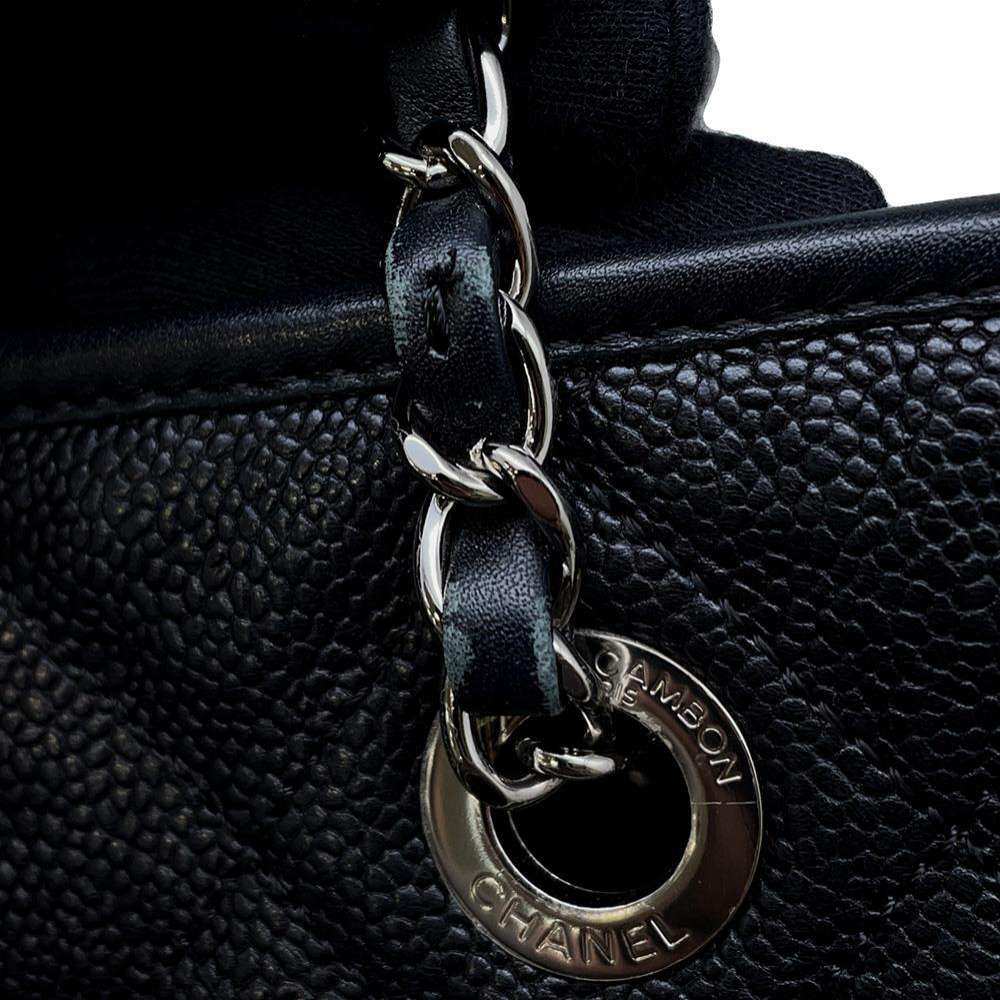 CHANEL French Riviera ChainShoulder Bag Black Caviar Leather