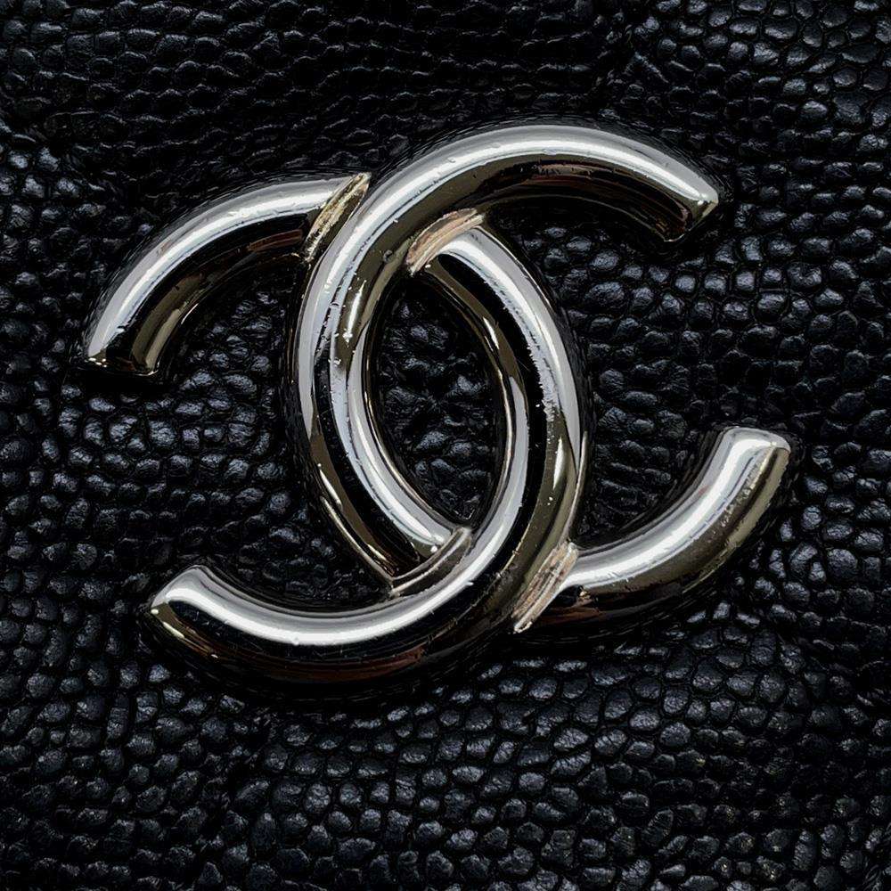 CHANEL French Riviera ChainShoulder Bag Black Caviar Leather