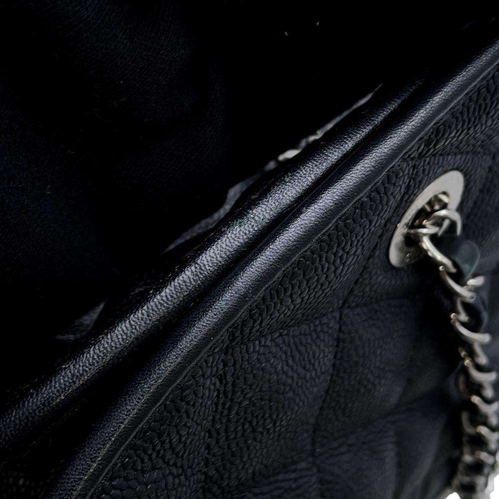 CHANEL French Riviera ChainShoulder Bag Black Caviar Leather