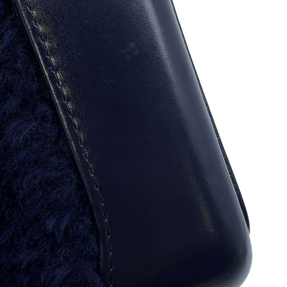 CHANEL Gabriel ChainShoulder Bag NavyA91810 Fur Leather