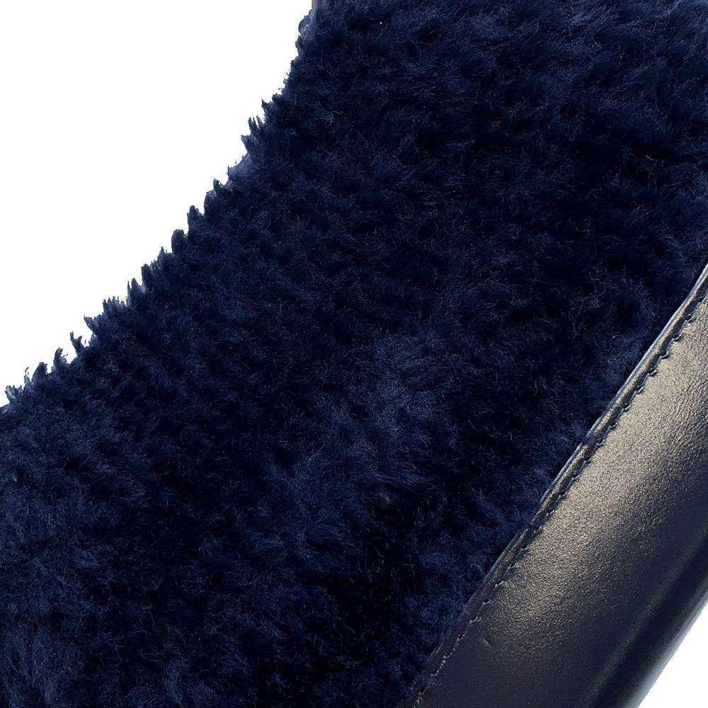 CHANEL Gabriel ChainShoulder Bag NavyA91810 Fur Leather