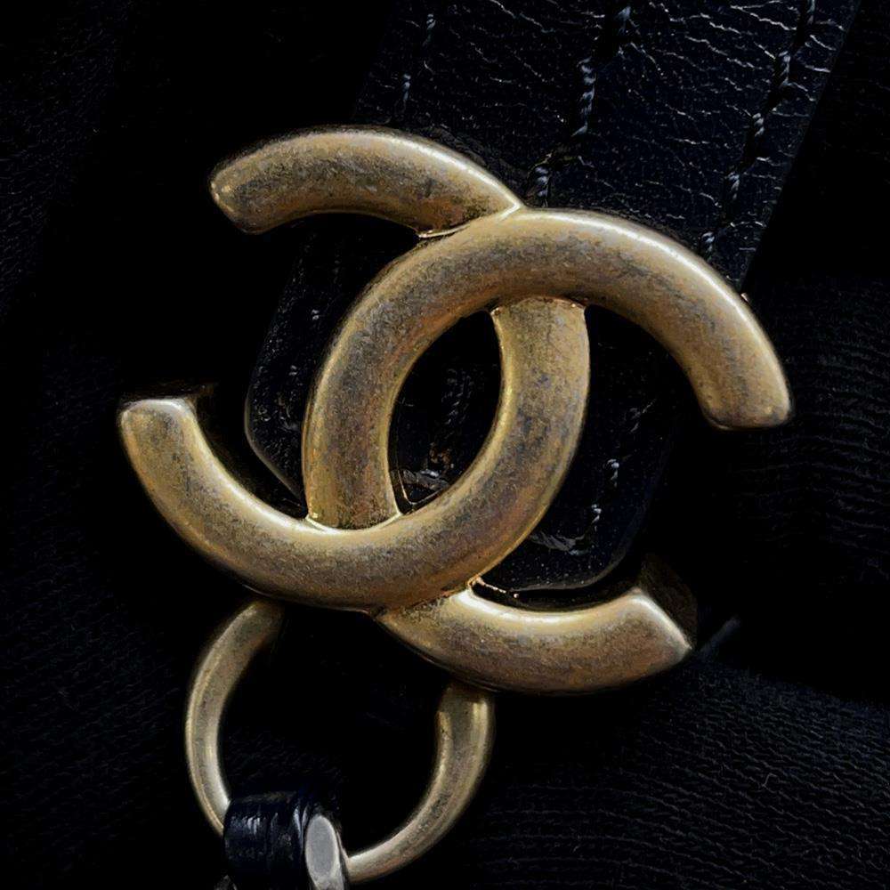 CHANEL Gabriel ChainShoulder Bag NavyA91810 Fur Leather