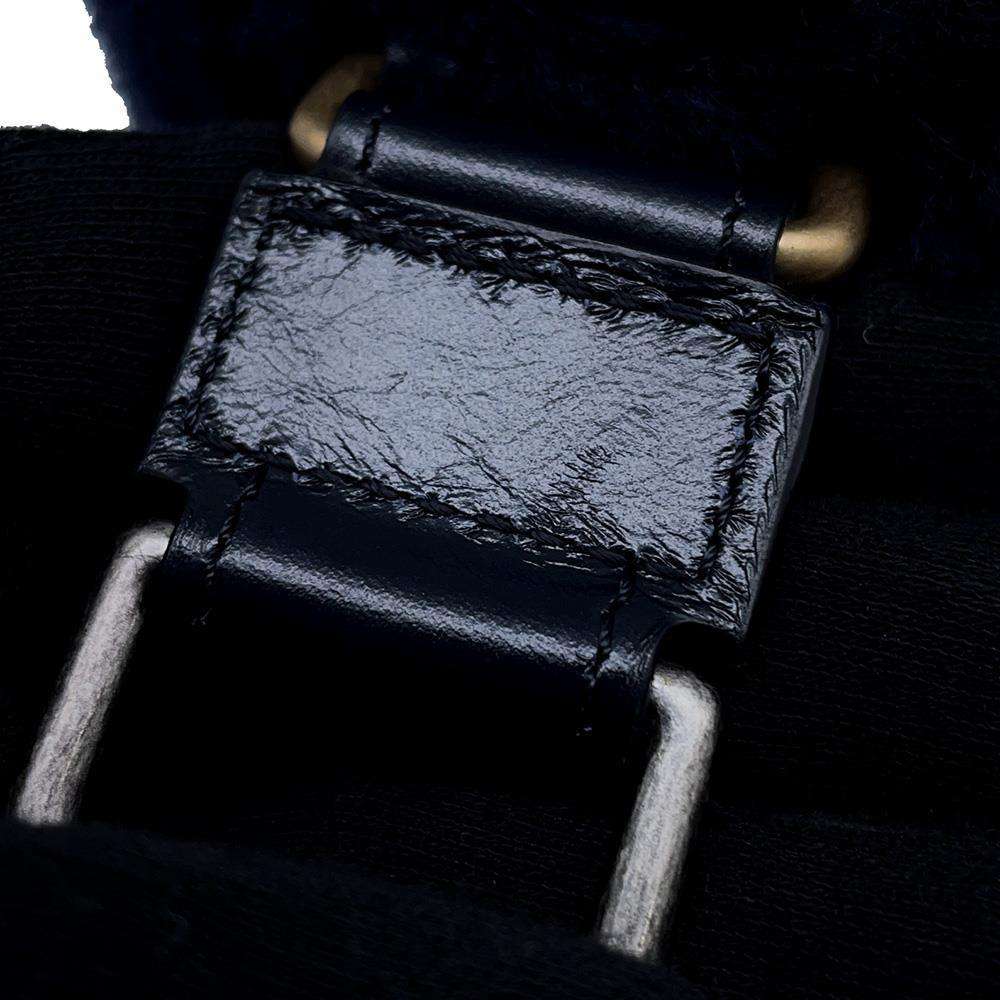CHANEL Gabriel ChainShoulder Bag NavyA91810 Fur Leather