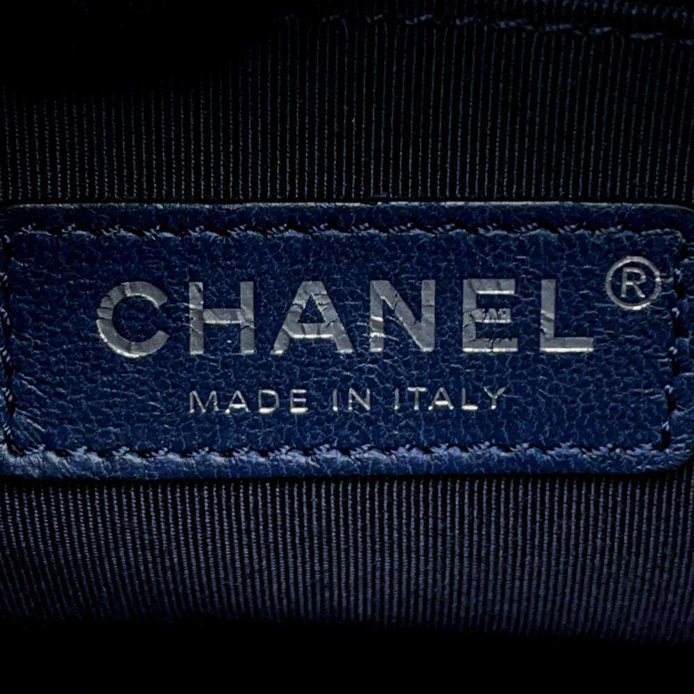 CHANEL Gabriel ChainShoulder Bag NavyA91810 Fur Leather