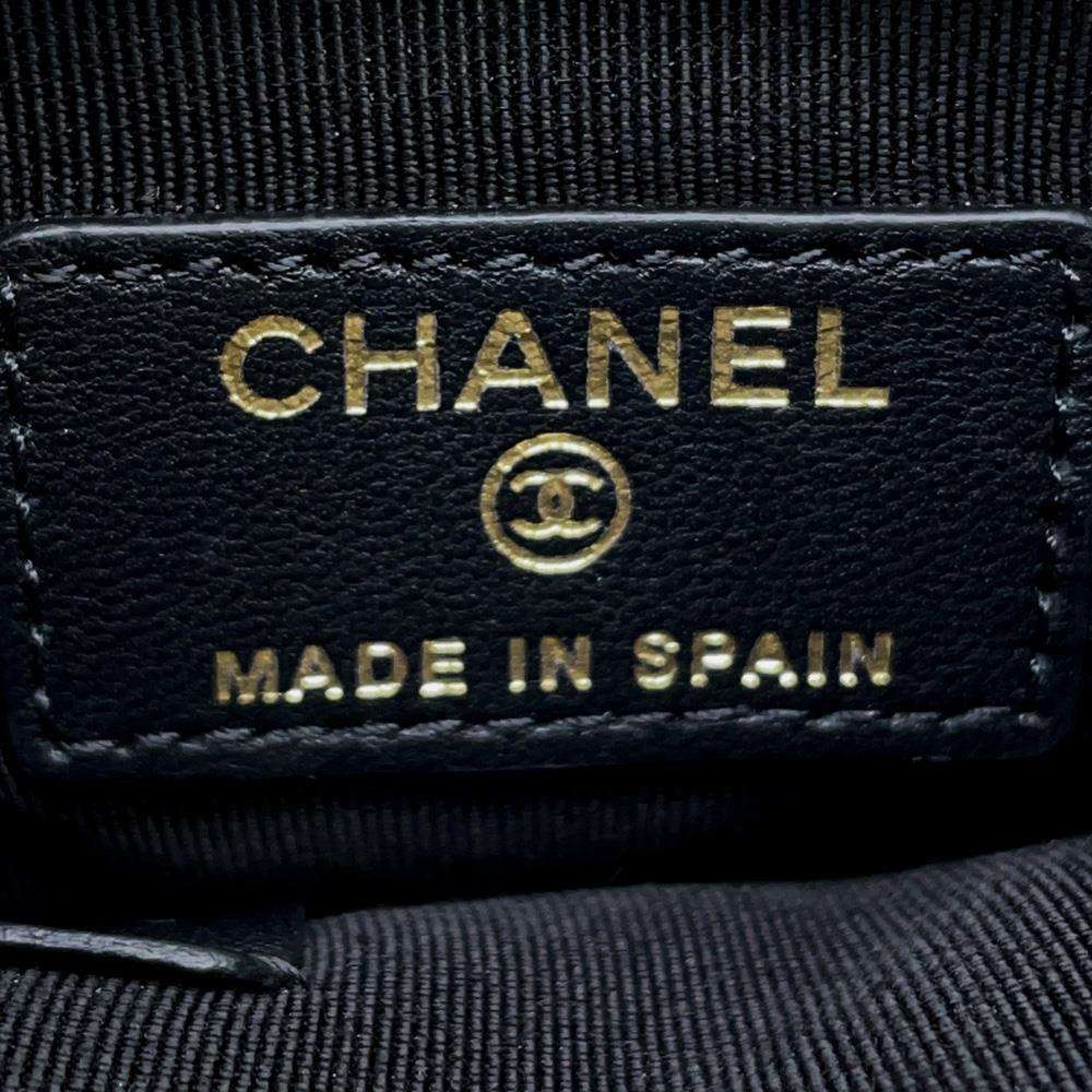 CHANEL Matelasse Mini Pochette ChainShoulder Bag BlackAP2547 Lambskin